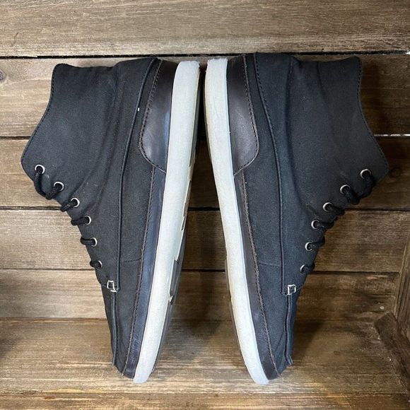 Mens Olukai Nalukai Kapa Black Canvas Comfort Ankle Boots Size‎ 9 M GUC